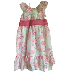 Kidgets Pretty Pink Floral Polyester Ruffled Girl's Size 3T Dress